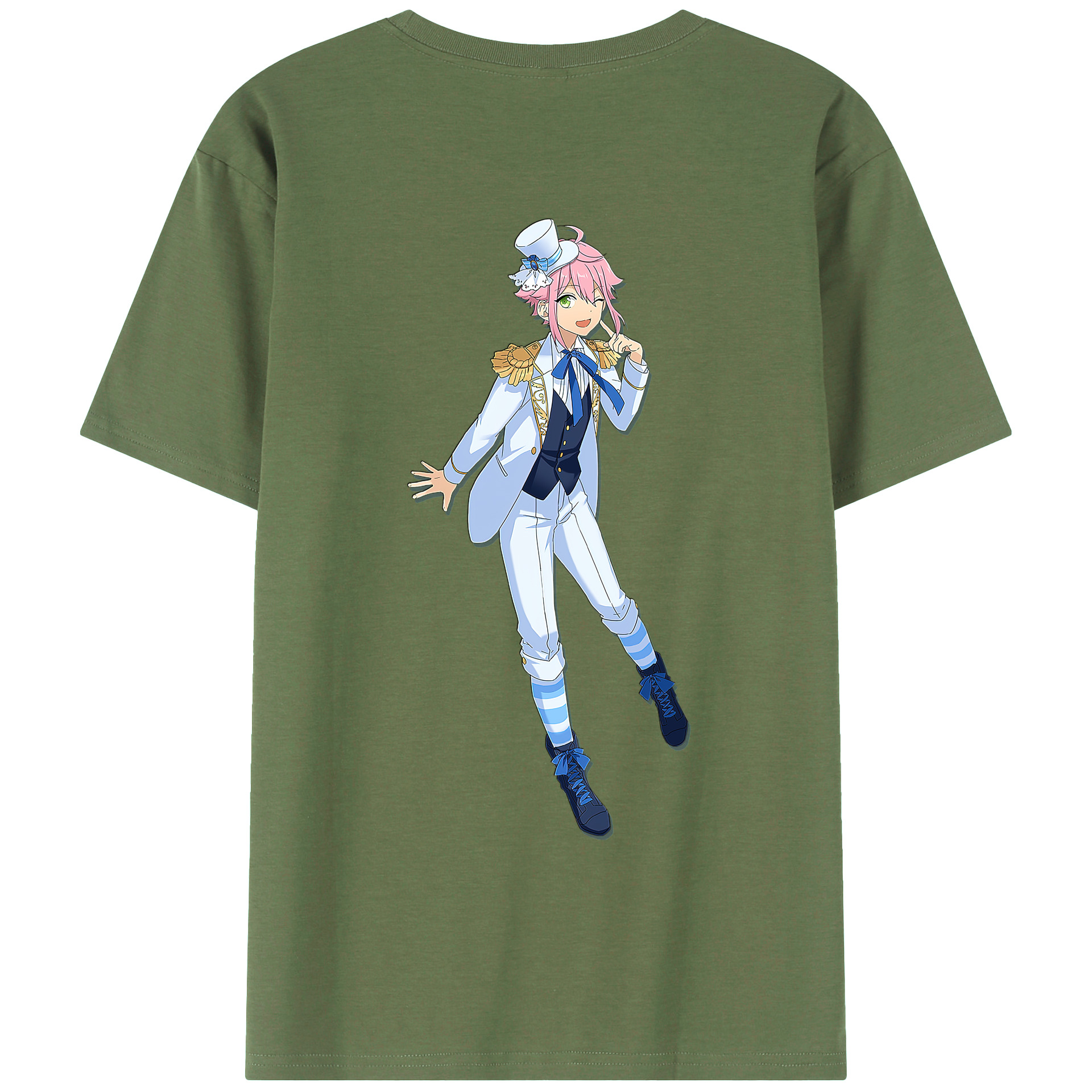 （画像用） あんさんぶるスターズ! Ensemble Stars 綿100％ メンズ半袖Tシャツ（バックプリント） 通気性